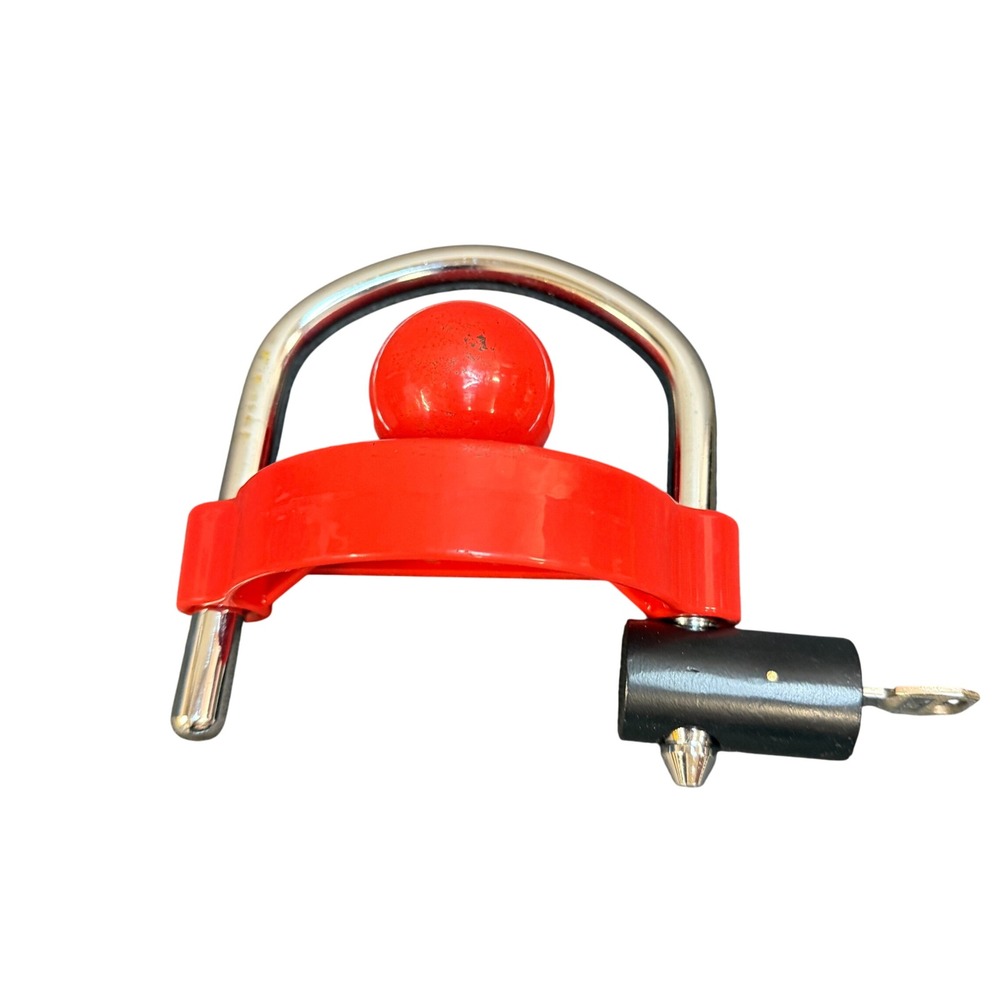 Universal Anti Tow Trailer Hitch Coupler Lock, Red